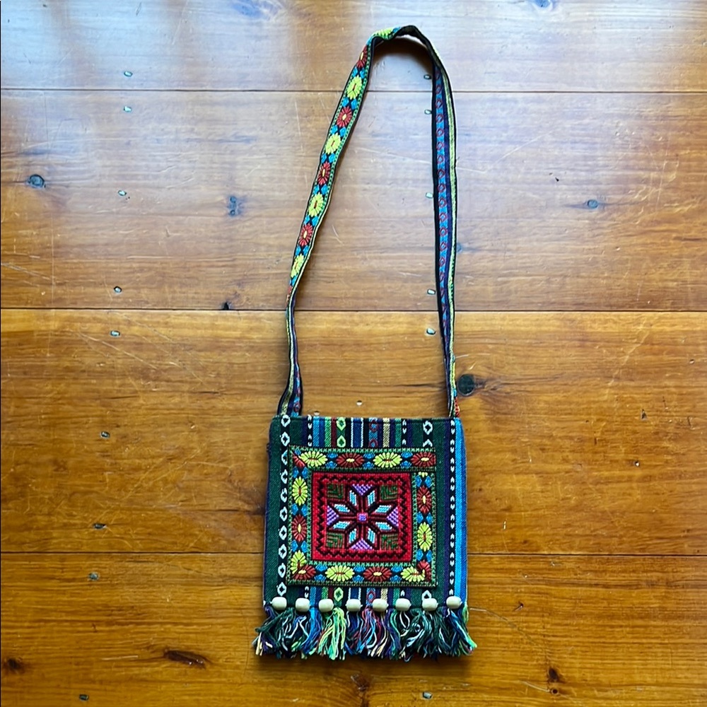 Colorful Embroidered Shoulder Bag